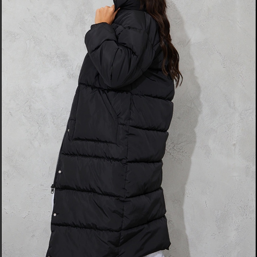 PLT Tall Black Long Puffer Coat Size 6 🍁❄️ - Picture 3 of 5